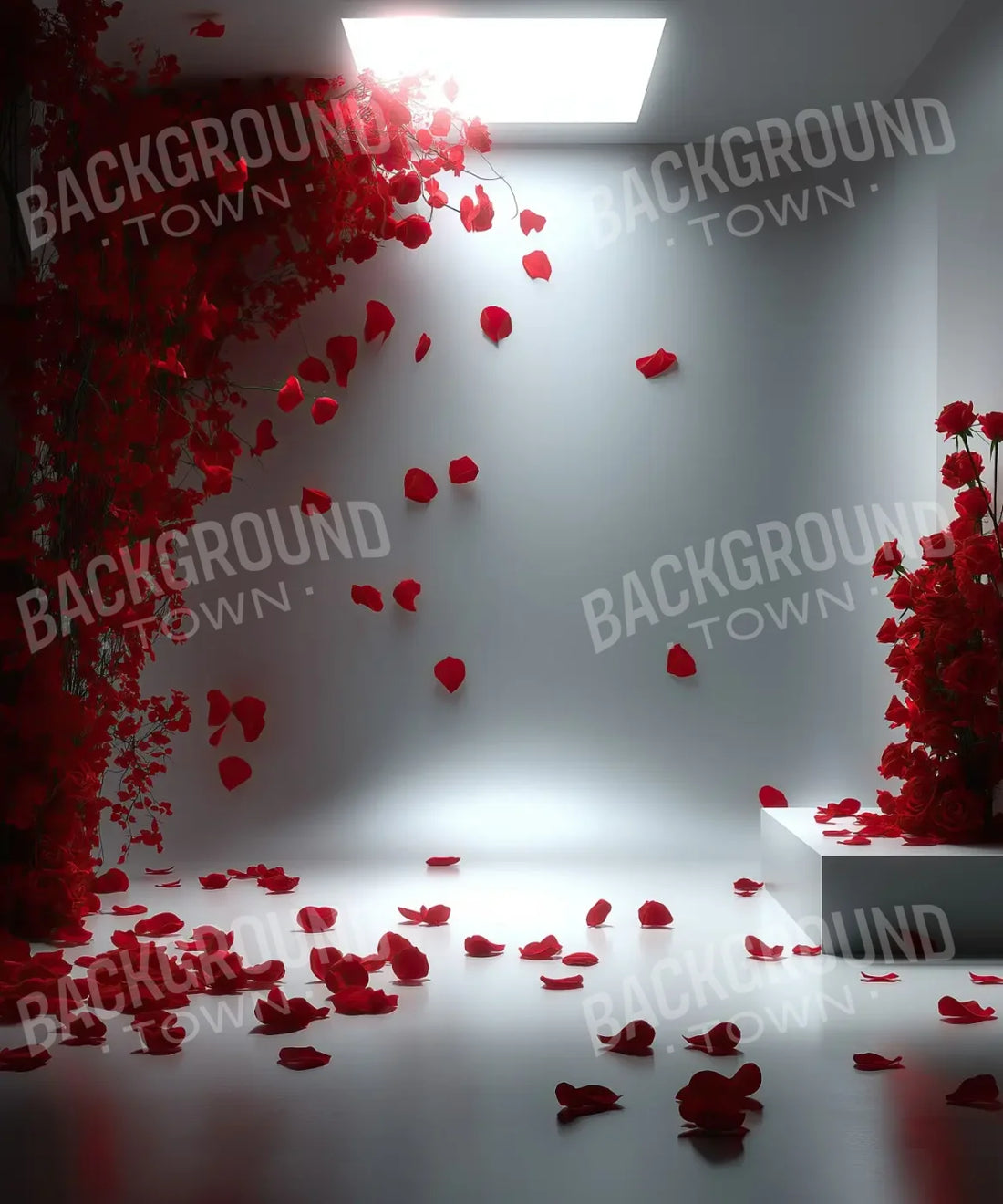 White Red  Backdrop for Photography
