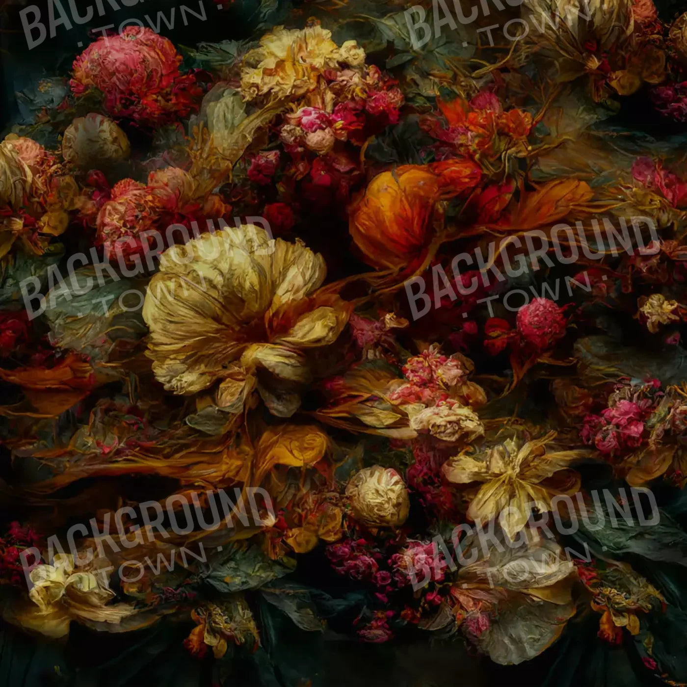 Floral Renaissance 1 8X8 Fleece ( 96 X Inch ) Backdrop