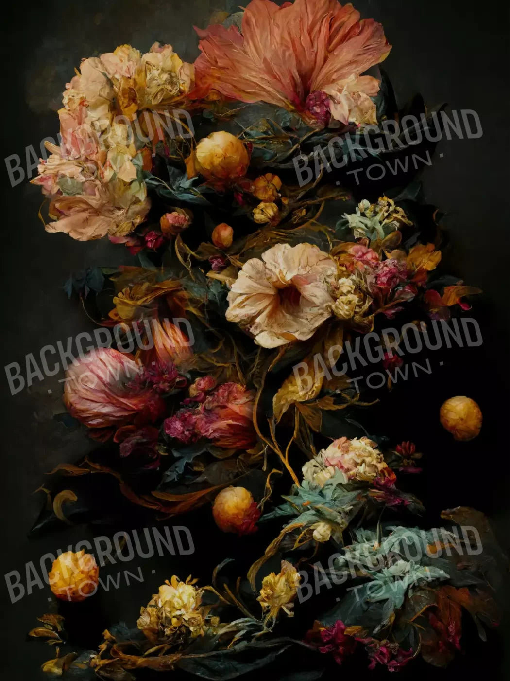 Floral Renaissance Ii 5’X6’8’ Fleece (60 X 80 Inch) Backdrop