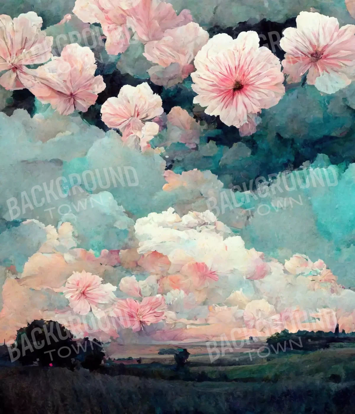 Floral Sky 10’X12’ Ultracloth (120 X 144 Inch) Backdrop