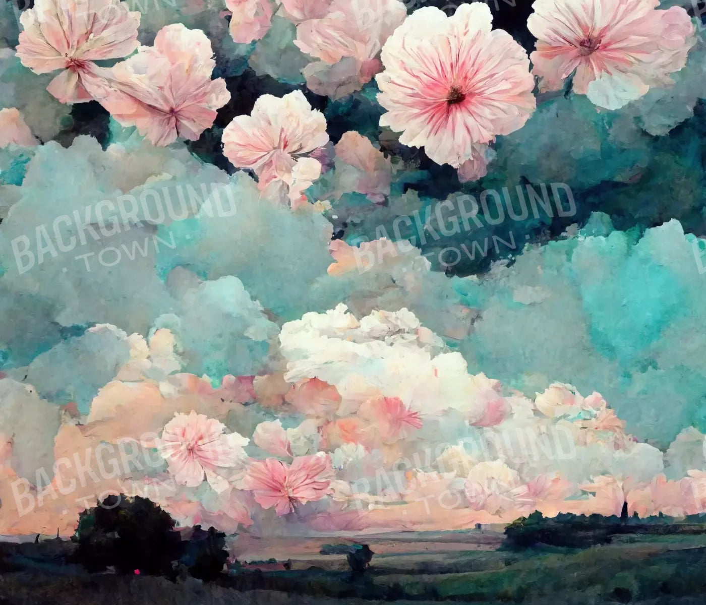 Floral Sky 12’X10’ Ultracloth (144 X 120 Inch) Backdrop