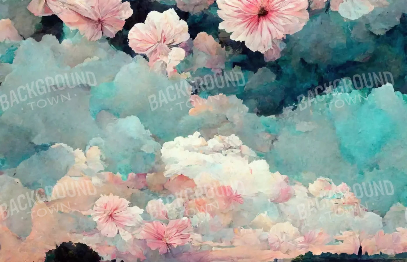 Floral Sky 12’X8’ Ultracloth (144 X 96 Inch) Backdrop