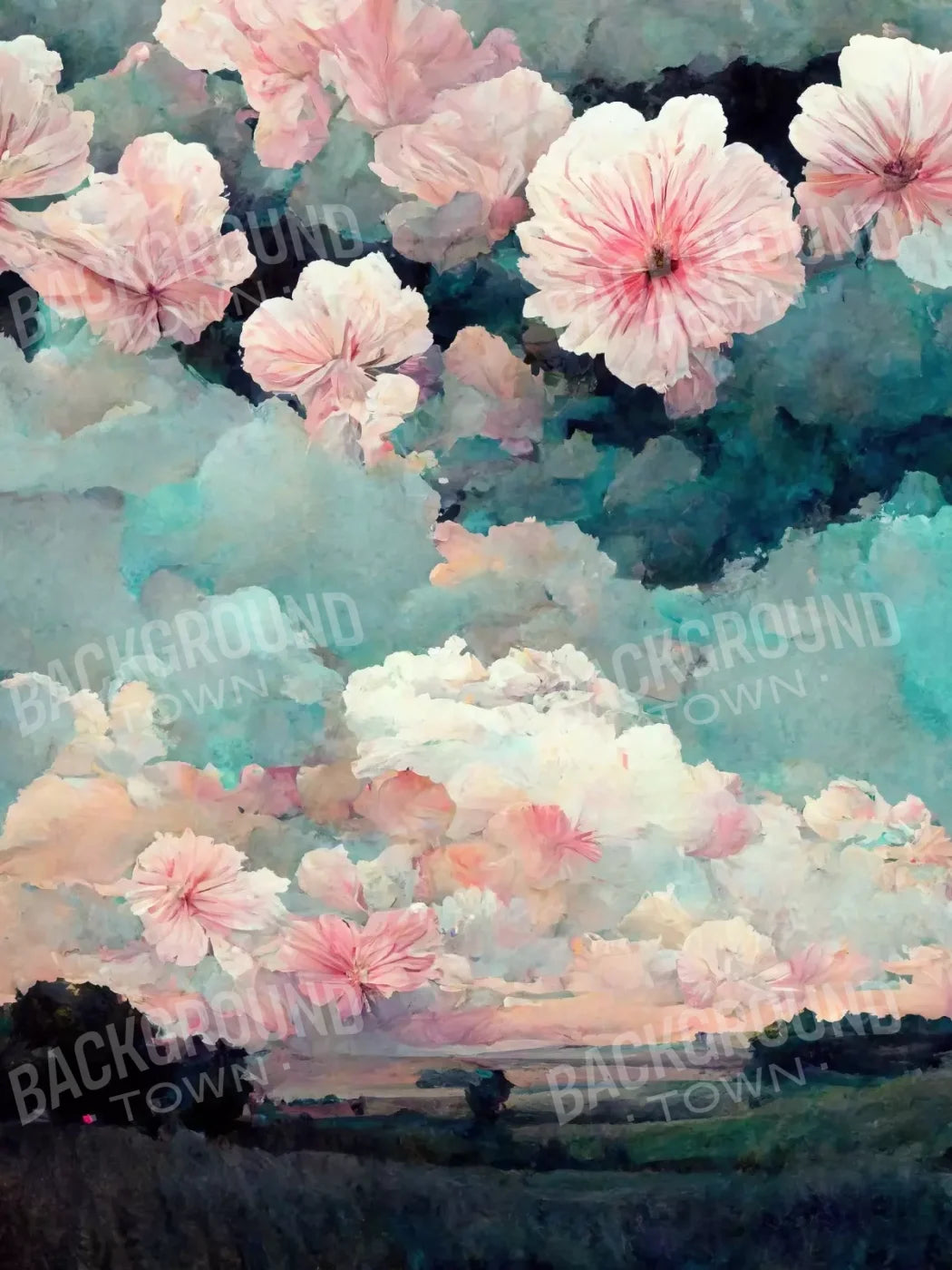 Floral Sky 5’X7’ Ultracloth (60 X 84 Inch) Backdrop