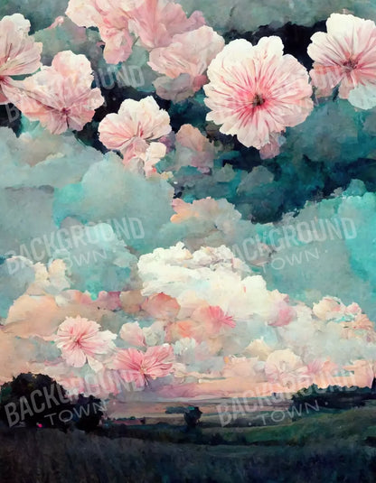Floral Sky 6’X8’ Fleece (72 X 96 Inch) Backdrop