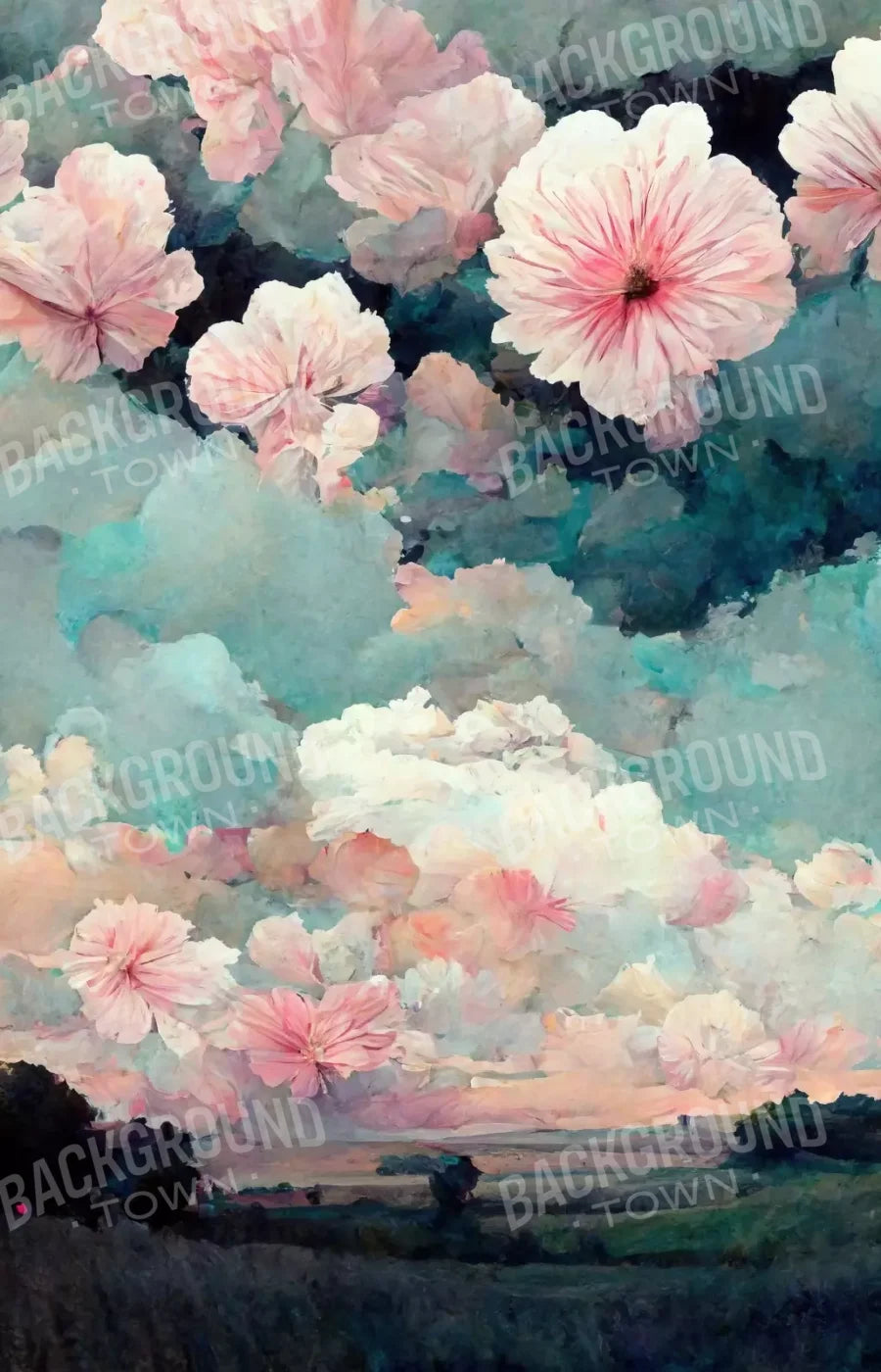 Floral Sky 8’X12’ Ultracloth (96 X 144 Inch) Backdrop