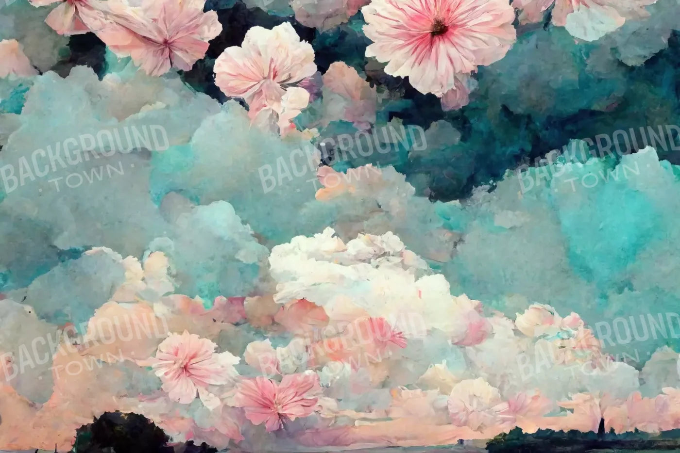 Floral Sky 8’X5’ Ultracloth (96 X 60 Inch) Backdrop
