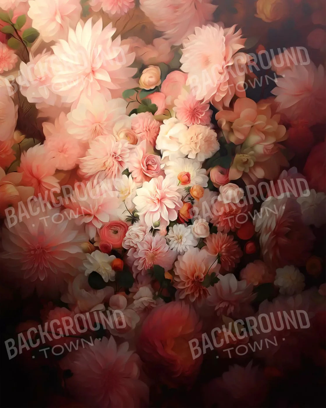 Floral Vintage 8’X10’ Fleece (96 X 120 Inch) Backdrop