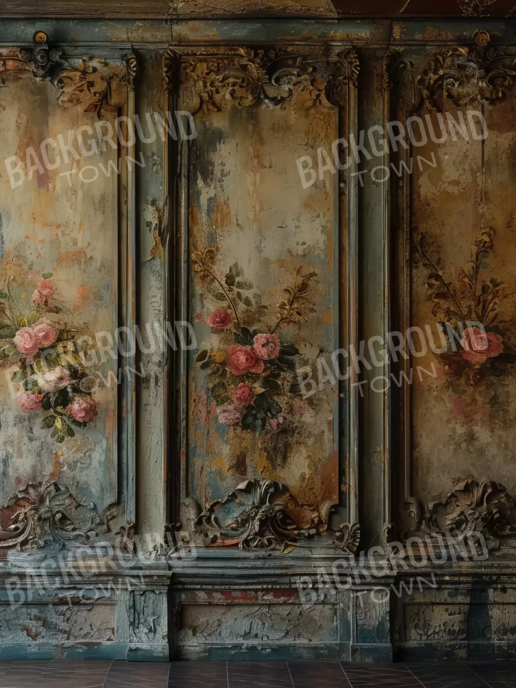 Floral Wall 6’X8’ Fleece (72 X 96 Inch) Backdrop