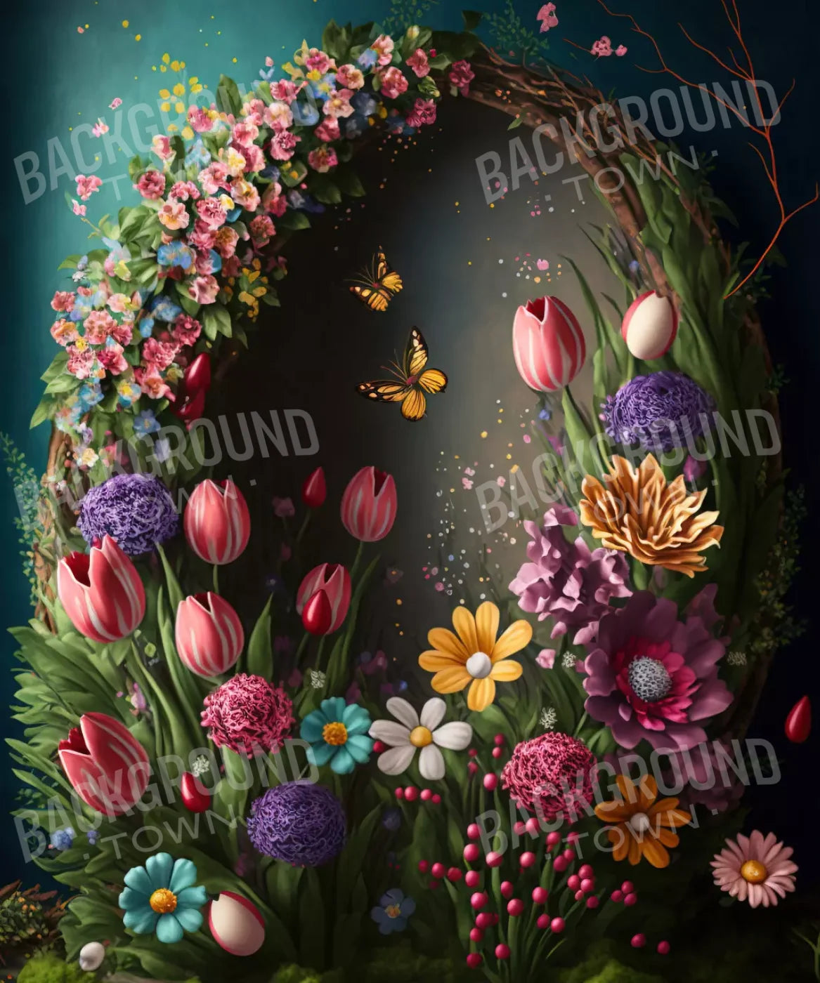 Multi-Color Easter Backdrop for Photography