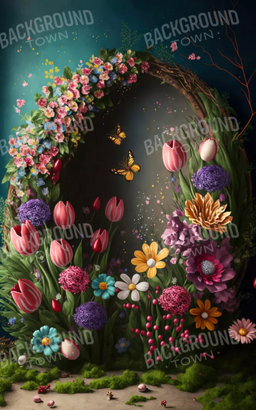 Floral Wreath 9’X14’ Ultracloth (108 X 168 Inch) Backdrop