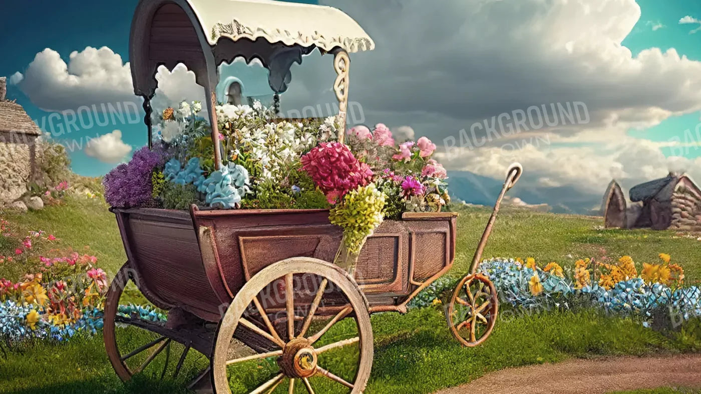 Flower Cart I 14X8 Ultracloth ( 168 X 96 Inch ) Backdrop