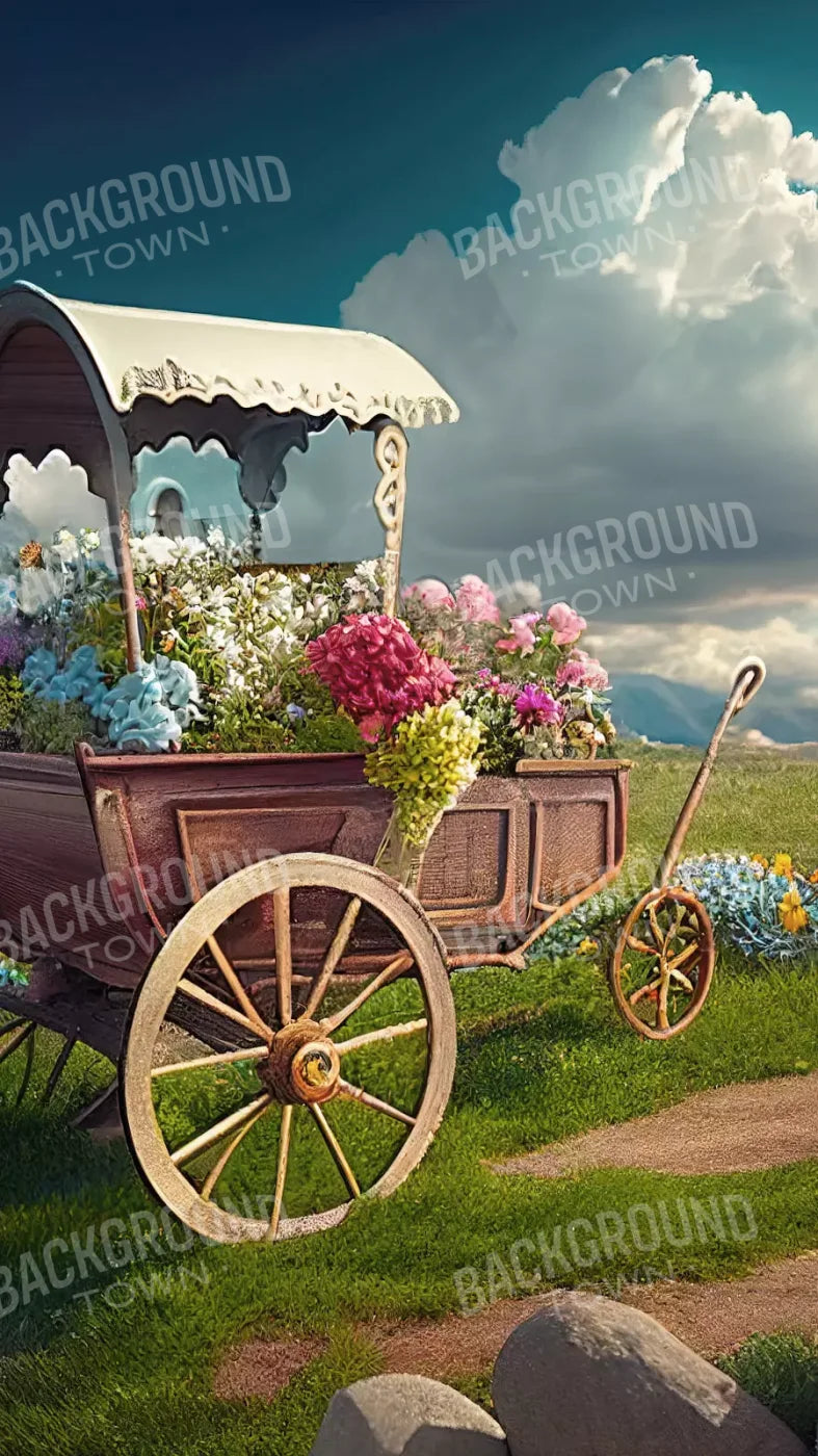 Flower Cart I 8X14 Ultracloth ( 96 X 168 Inch ) Backdrop