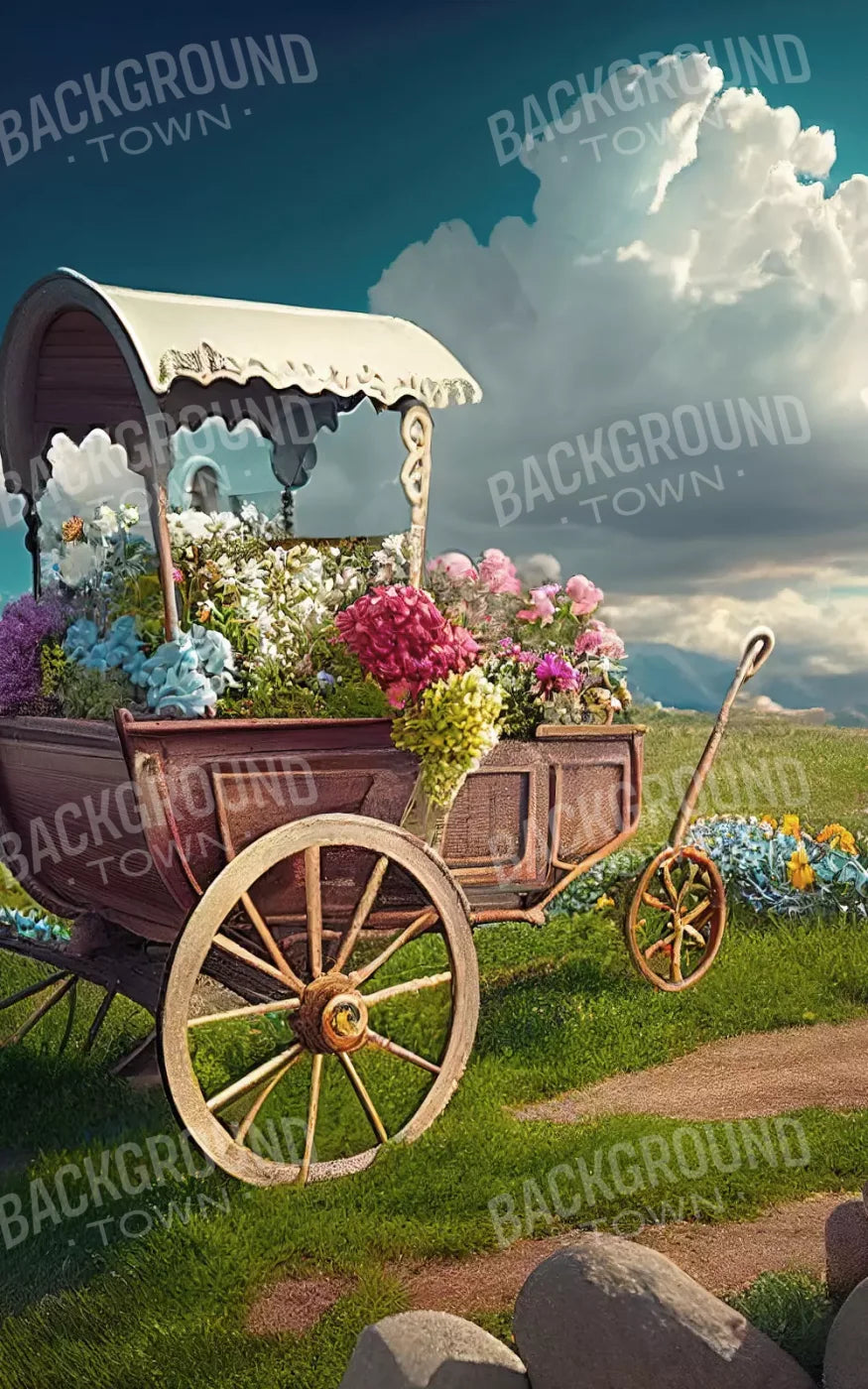 Flower Cart I 9X14 Ultracloth ( 108 X 168 Inch ) Backdrop