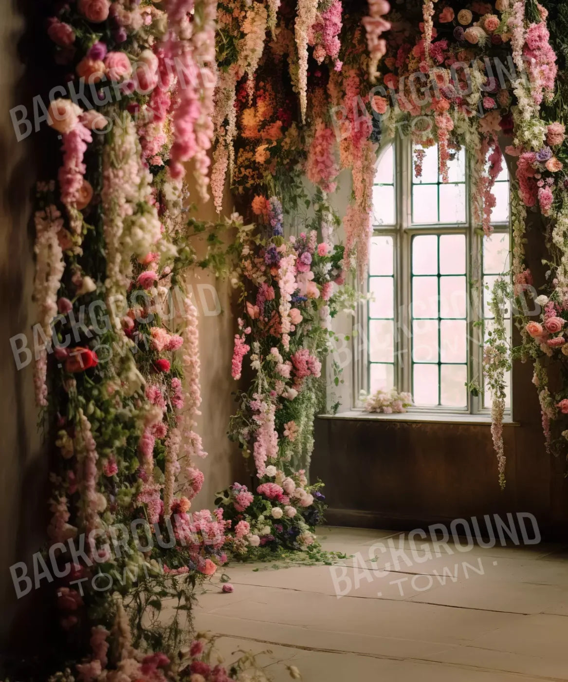 Flower Garland Room 10’X12’ Ultracloth (120 X 144 Inch) Backdrop