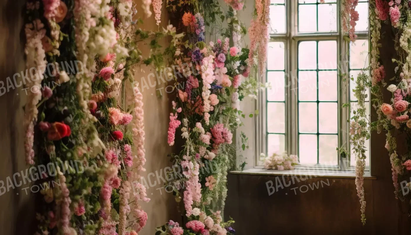 Flower Garland Room 14’X8’ Ultracloth (168 X 96 Inch) Backdrop