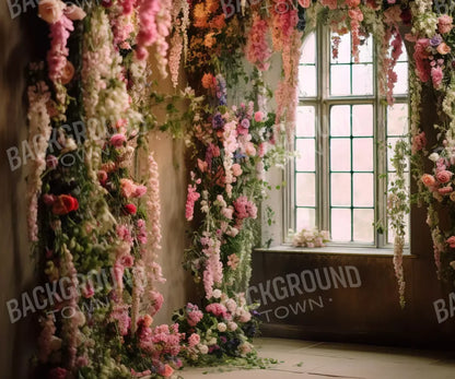 Flower Garland Room 5’X4’2 Fleece (60 X 50 Inch) Backdrop