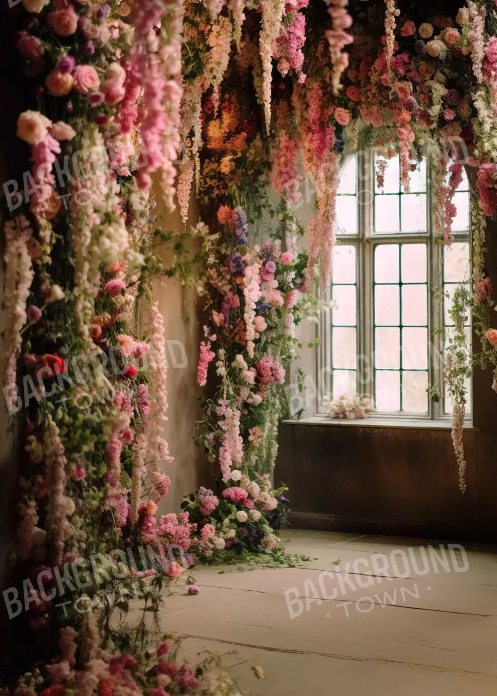 Flower Garland Room 5’X7’ Ultracloth (60 X 84 Inch) Backdrop