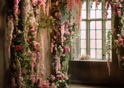 Flower Garland Room 7’X5’ Ultracloth (84 X 60 Inch) Backdrop