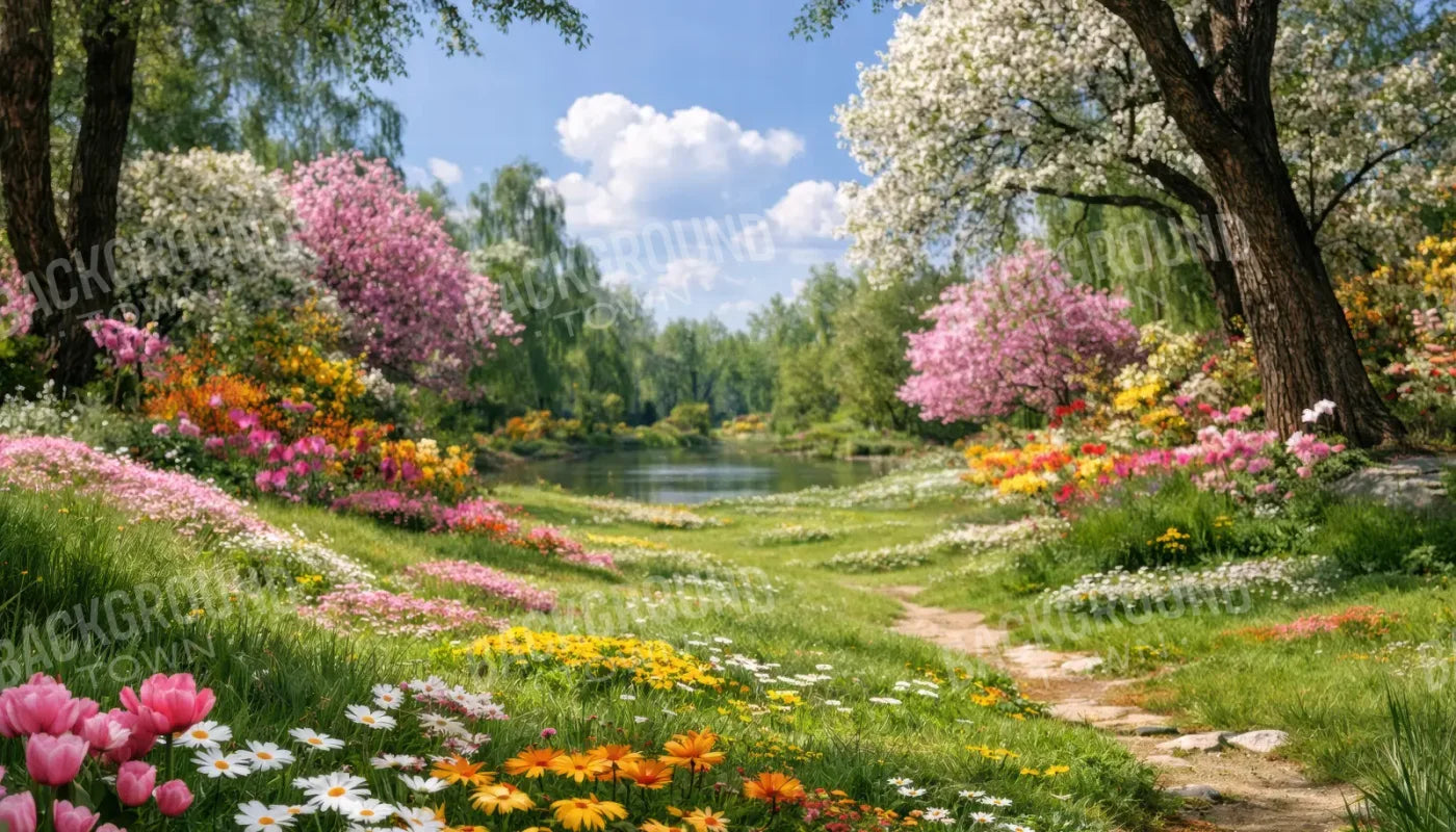 Flower Meadow 14’x8’ UltraCloth (168 x 96 inch) Backdrop