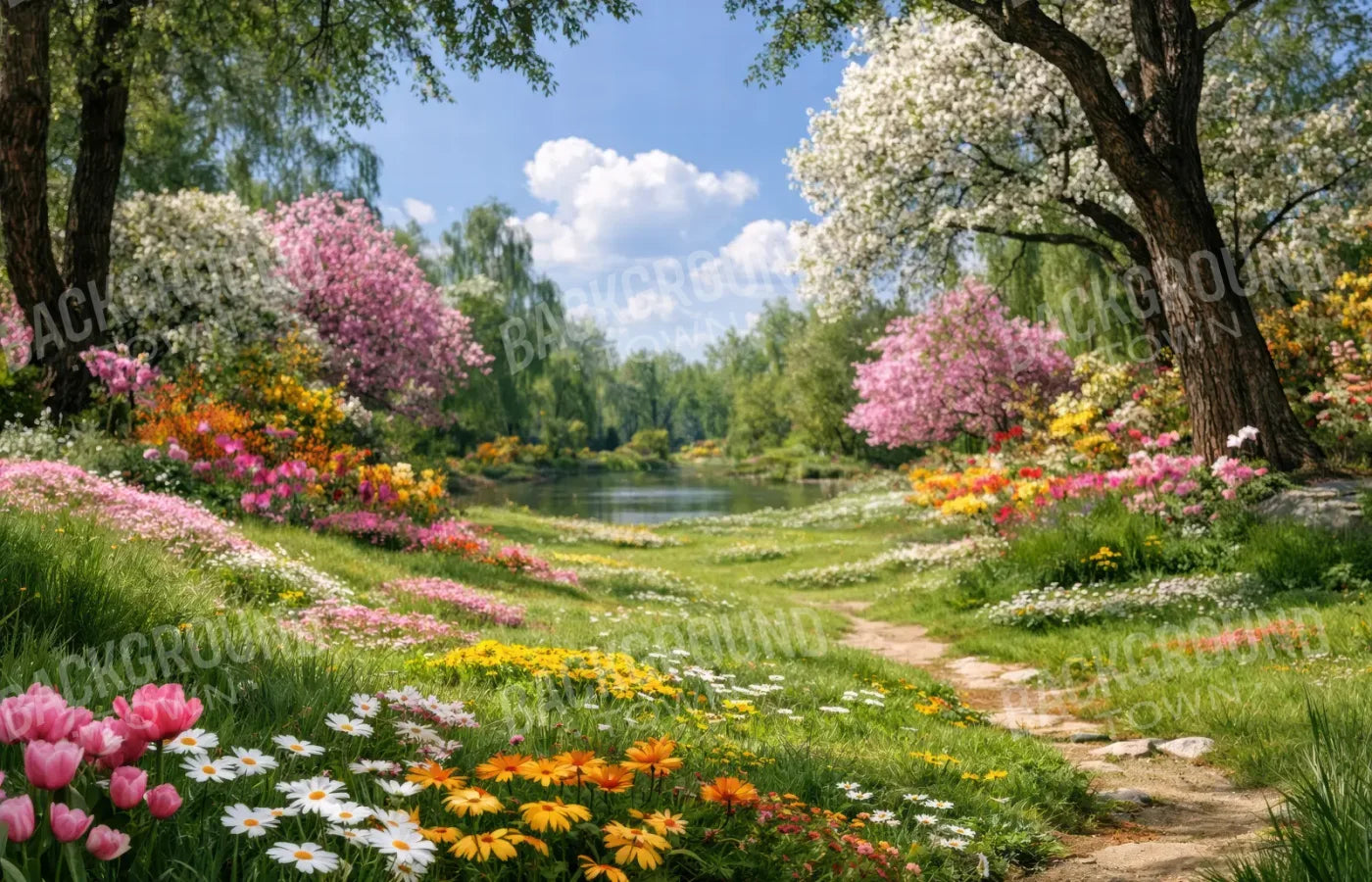 Flower Meadow 14’x9’ UltraCloth (168 x 108 inch) Backdrop