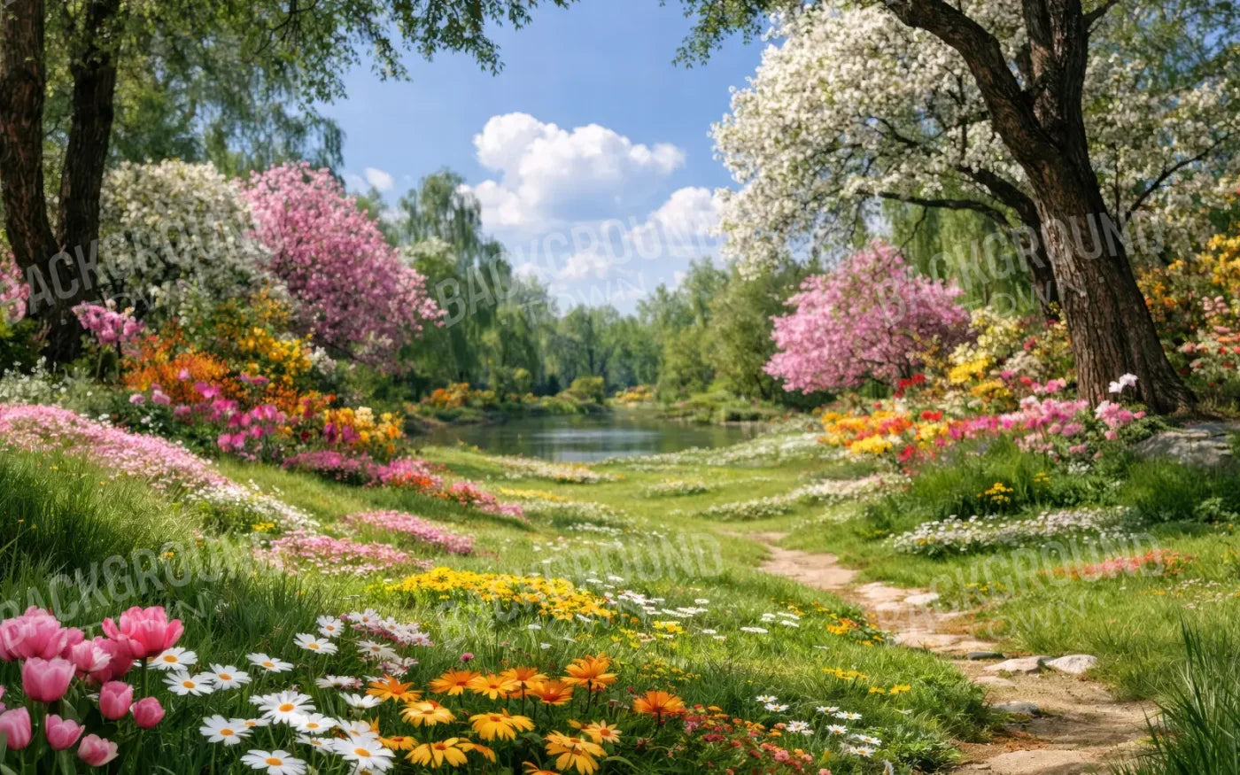 Flower Meadow 8’x5’ UltraCloth (96 x 60 inch) Backdrop