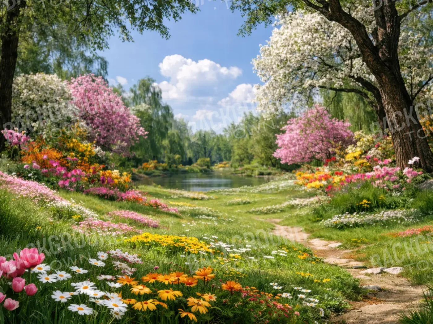 Flower Meadow 8’x6’ Fleece (96 x 72 inch) Backdrop