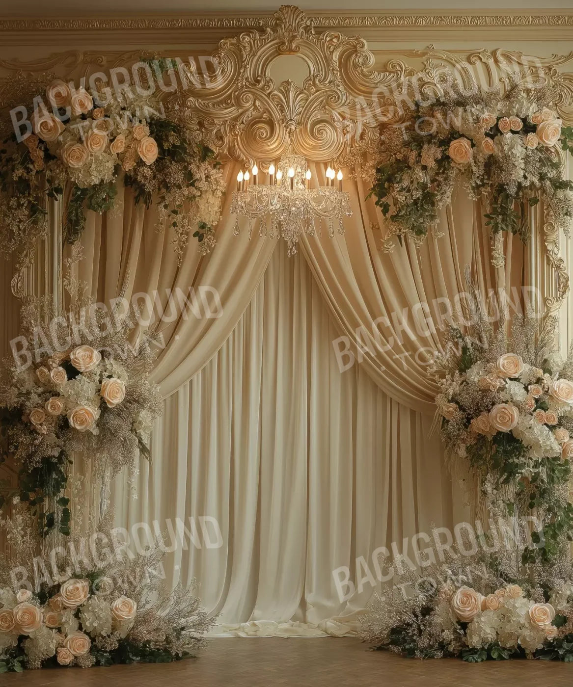 Flower Shrouded Alcove 10’X12’ Ultracloth (120 X 144 Inch) Backdrop