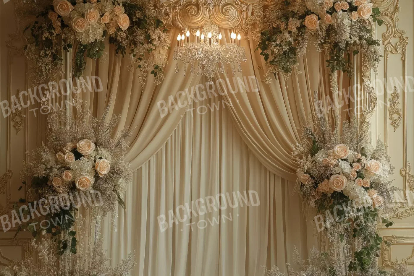 Flower Shrouded Alcove 12’X8’ Ultracloth (144 X 96 Inch) Backdrop