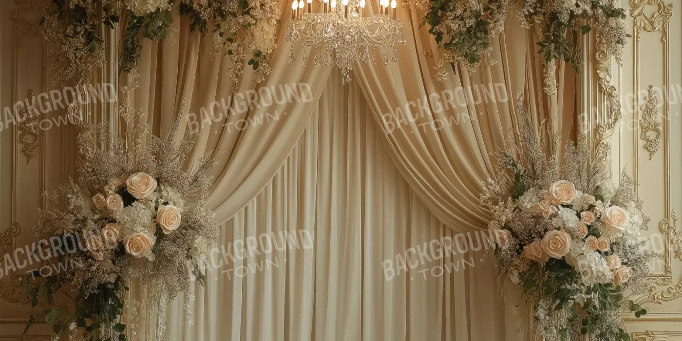 Flower Shrouded Alcove 20’X10’ Ultracloth (240 X 120 Inch) Backdrop
