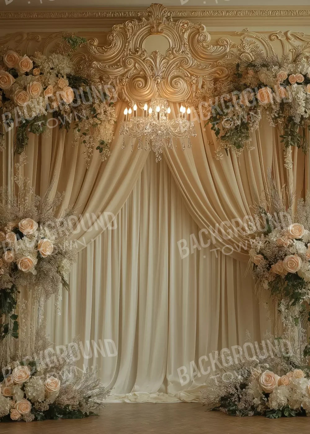 Flower Shrouded Alcove 5’X7’ Ultracloth (60 X 84 Inch) Backdrop