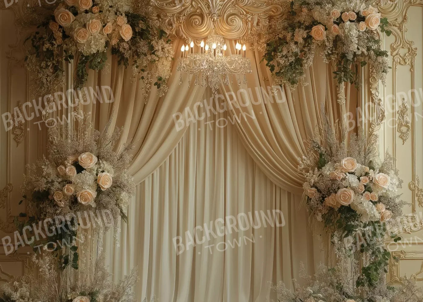 Flower Shrouded Alcove 7’X5’ Ultracloth (84 X 60 Inch) Backdrop