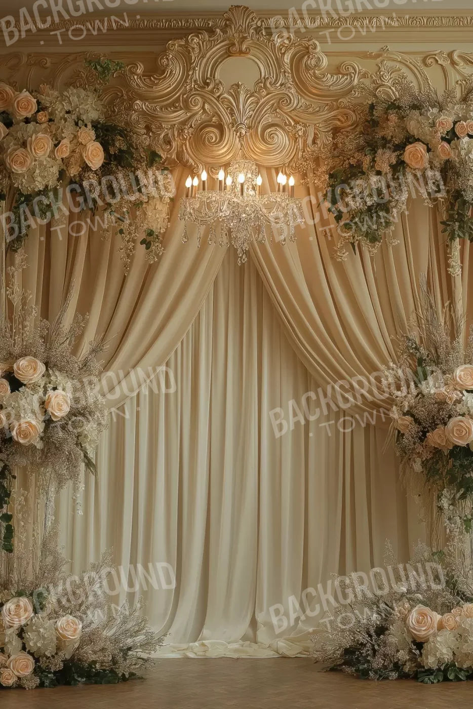 Flower Shrouded Alcove 8’X12’ Ultracloth (96 X 144 Inch) Backdrop