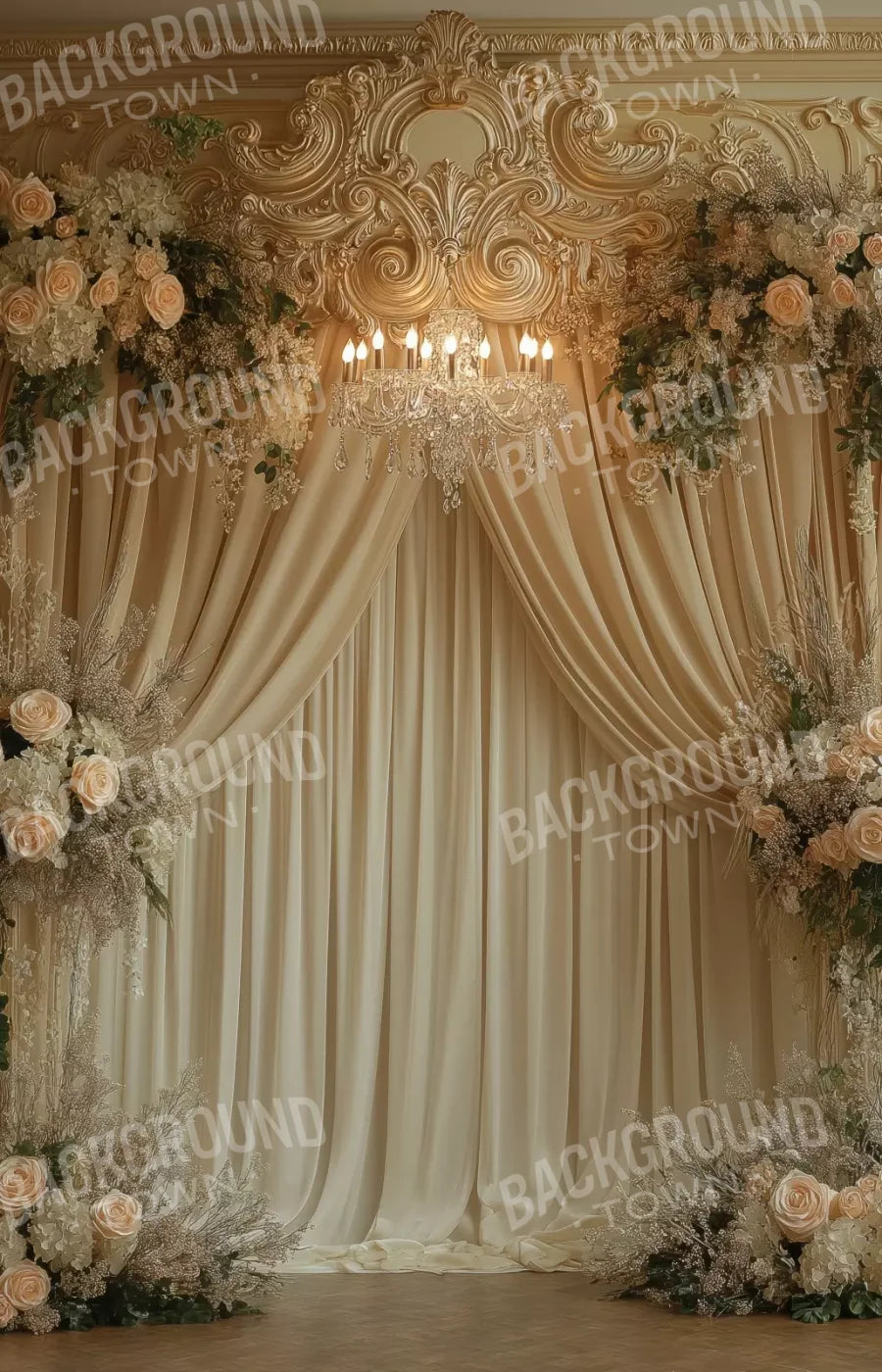 Flower Shrouded Alcove 9’X14’ Ultracloth (108 X 168 Inch) Backdrop