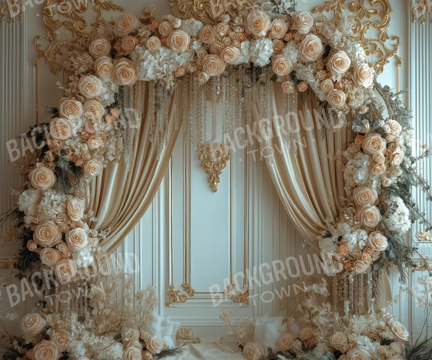 Flowered Alcove 12’X10’ Ultracloth (144 X 120 Inch) Backdrop