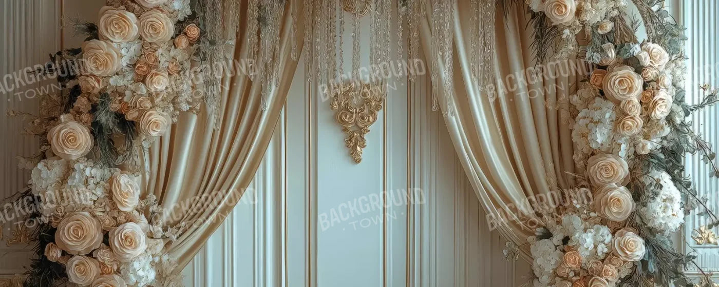Flowered Alcove 20’X8’ Ultracloth (240 X 96 Inch) Backdrop