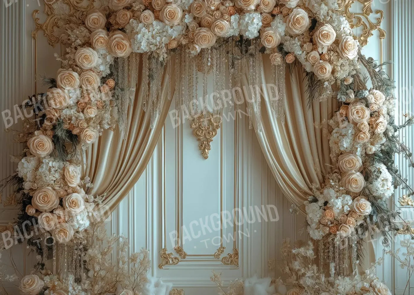 Flowered Alcove 7’X5’ Ultracloth (84 X 60 Inch) Backdrop