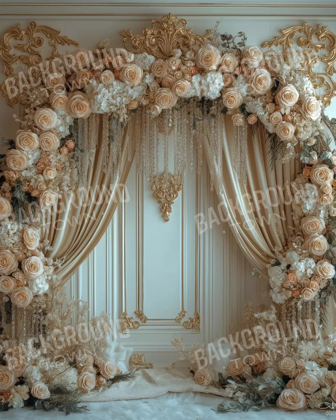 Flowered Alcove 8’X10’ Fleece (96 X 120 Inch) Backdrop