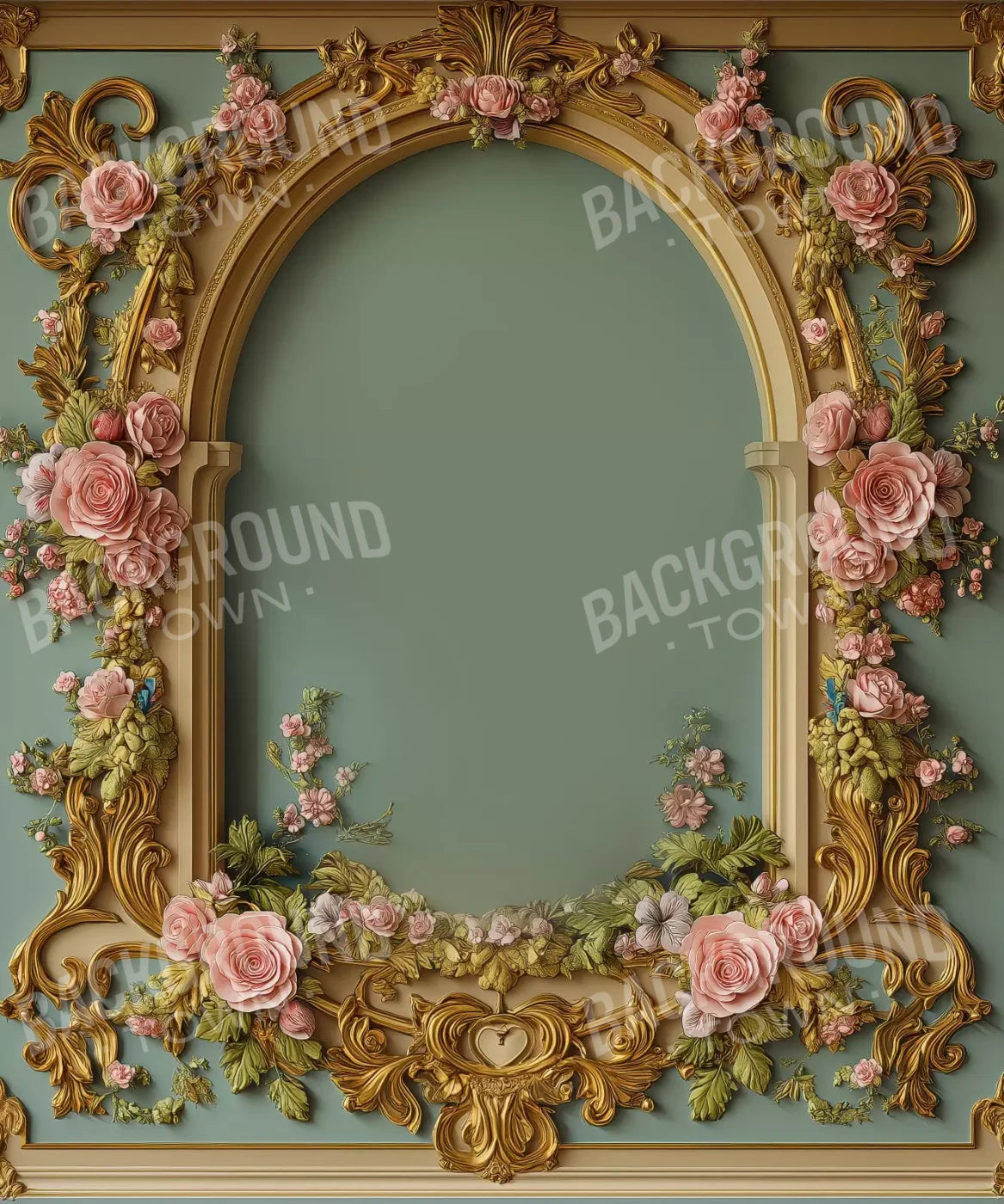 Gold Pink Green  Backdrop for Photography