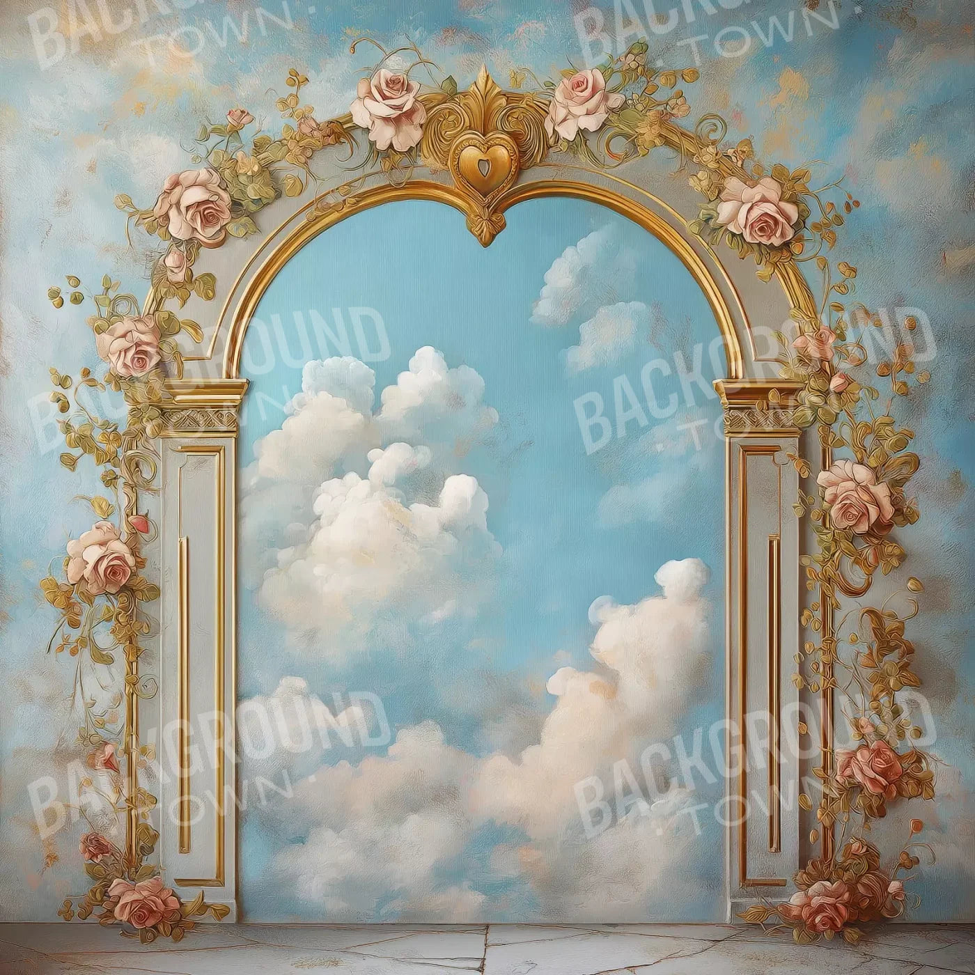 Flowered Arch Over Sky 10’X10’ Ultracloth (120 X Inch) Backdrop
