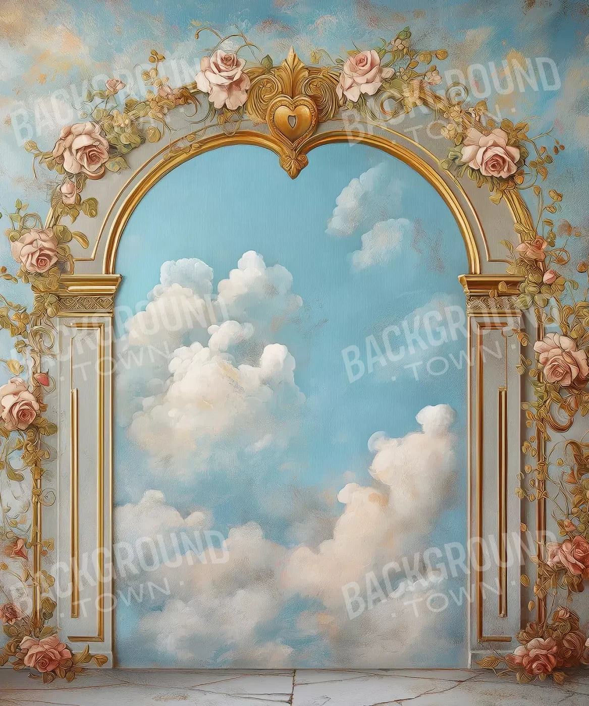 Flowered Arch Over Sky 10’X12’ Ultracloth (120 X 144 Inch) Backdrop