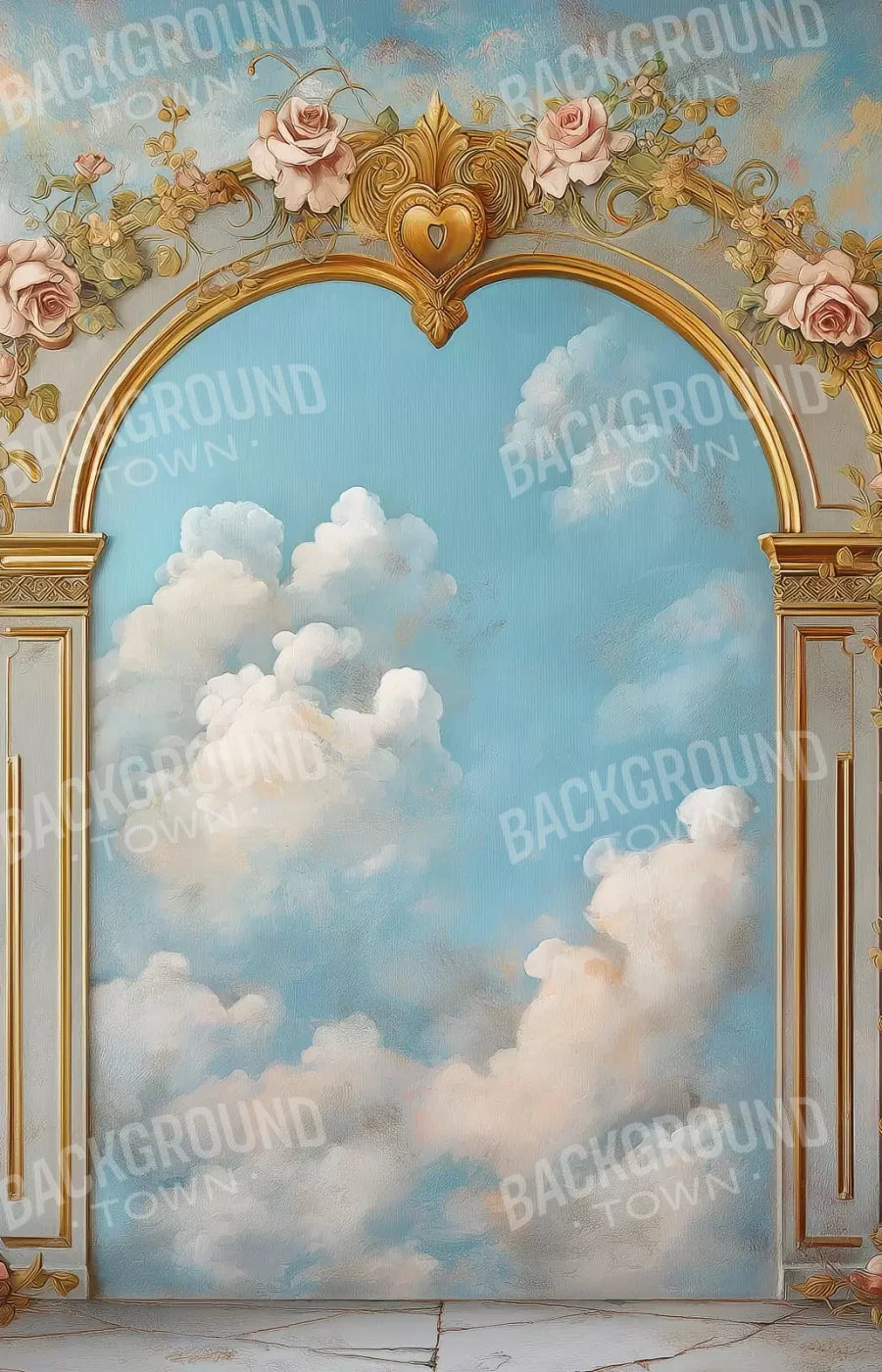 Flowered Arch Over Sky 9’X14’ Ultracloth (108 X 168 Inch) Backdrop