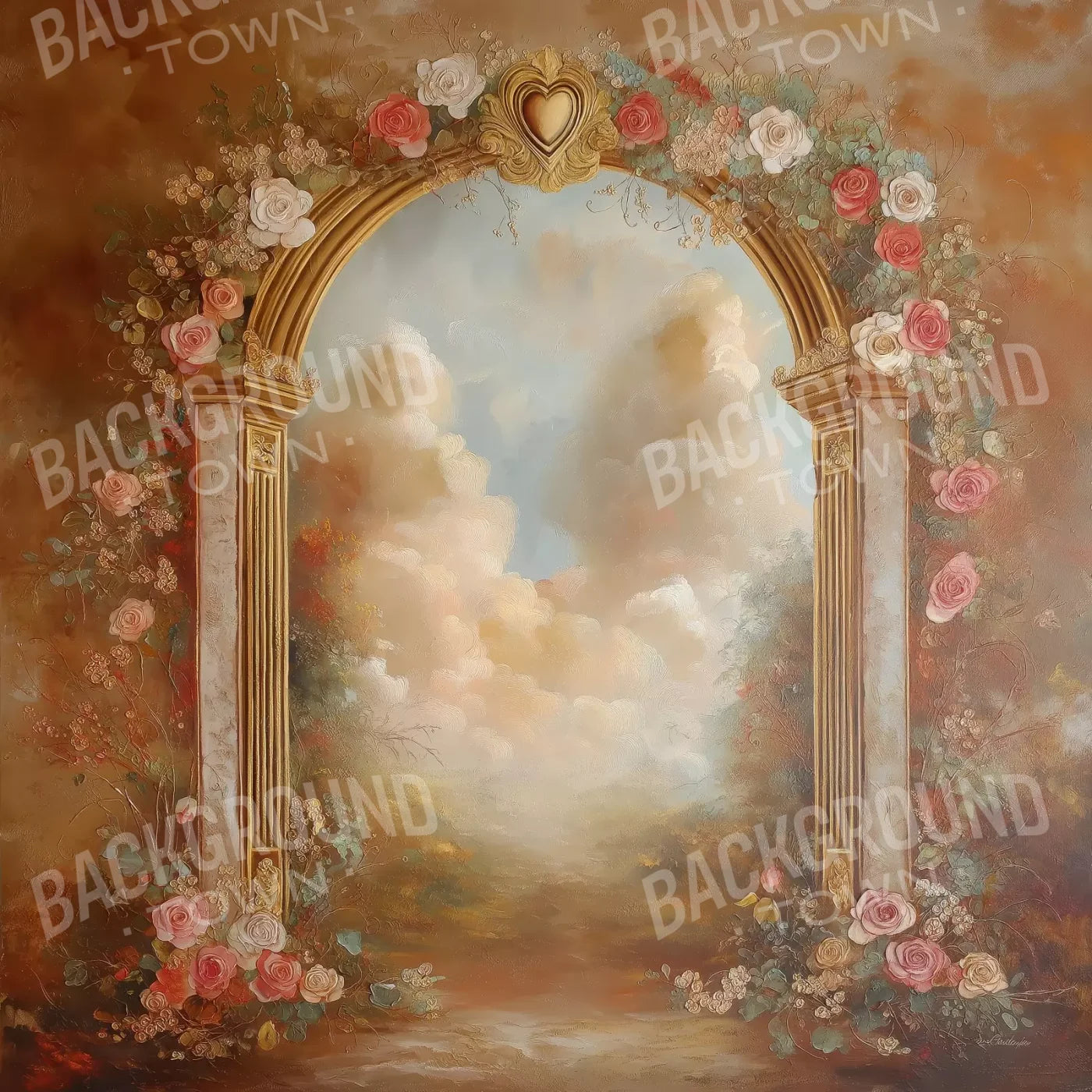 Flowered Wall Archway 10’X10’ Ultracloth (120 X Inch) Backdrop