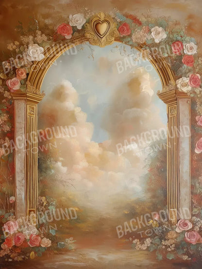 Flowered Wall Archway 5’X6’8 Fleece (60 X 80 Inch) Backdrop