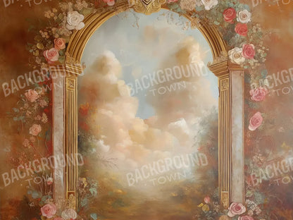 Flowered Wall Archway 6’8X5’ Fleece (80 X 60 Inch) Backdrop