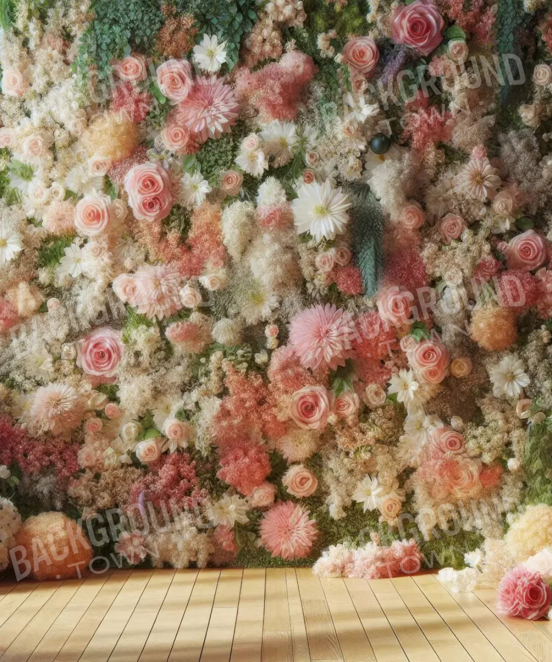 Pink White Green Backdrop for Photography