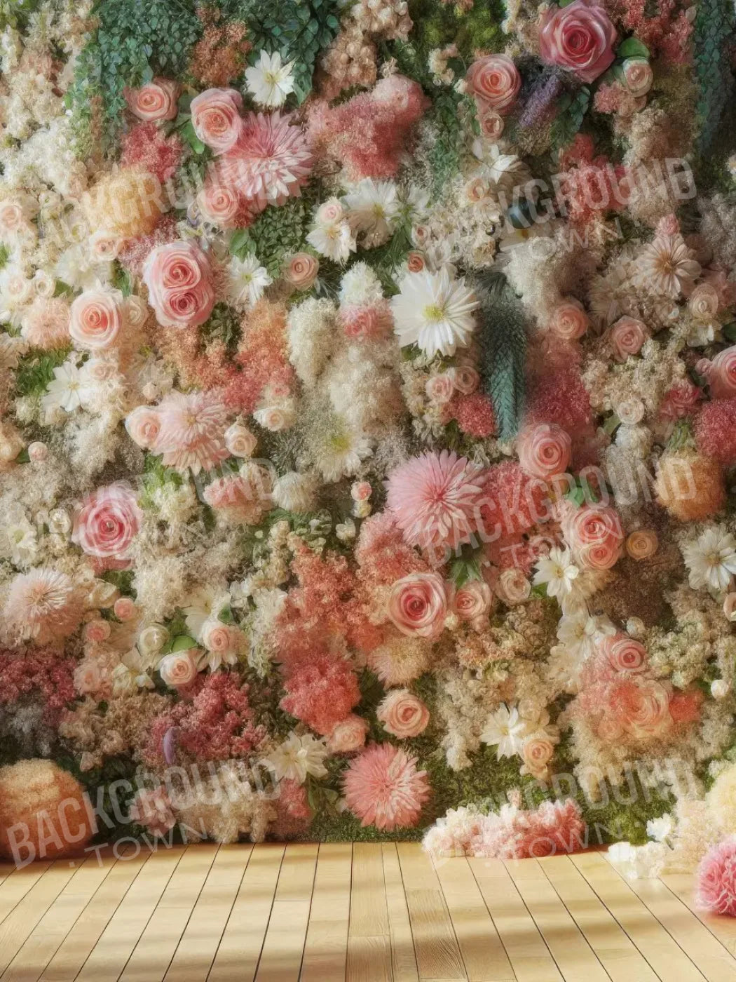 Flowers Everywhere 5’X6’8 Fleece (60 X 80 Inch) Backdrop