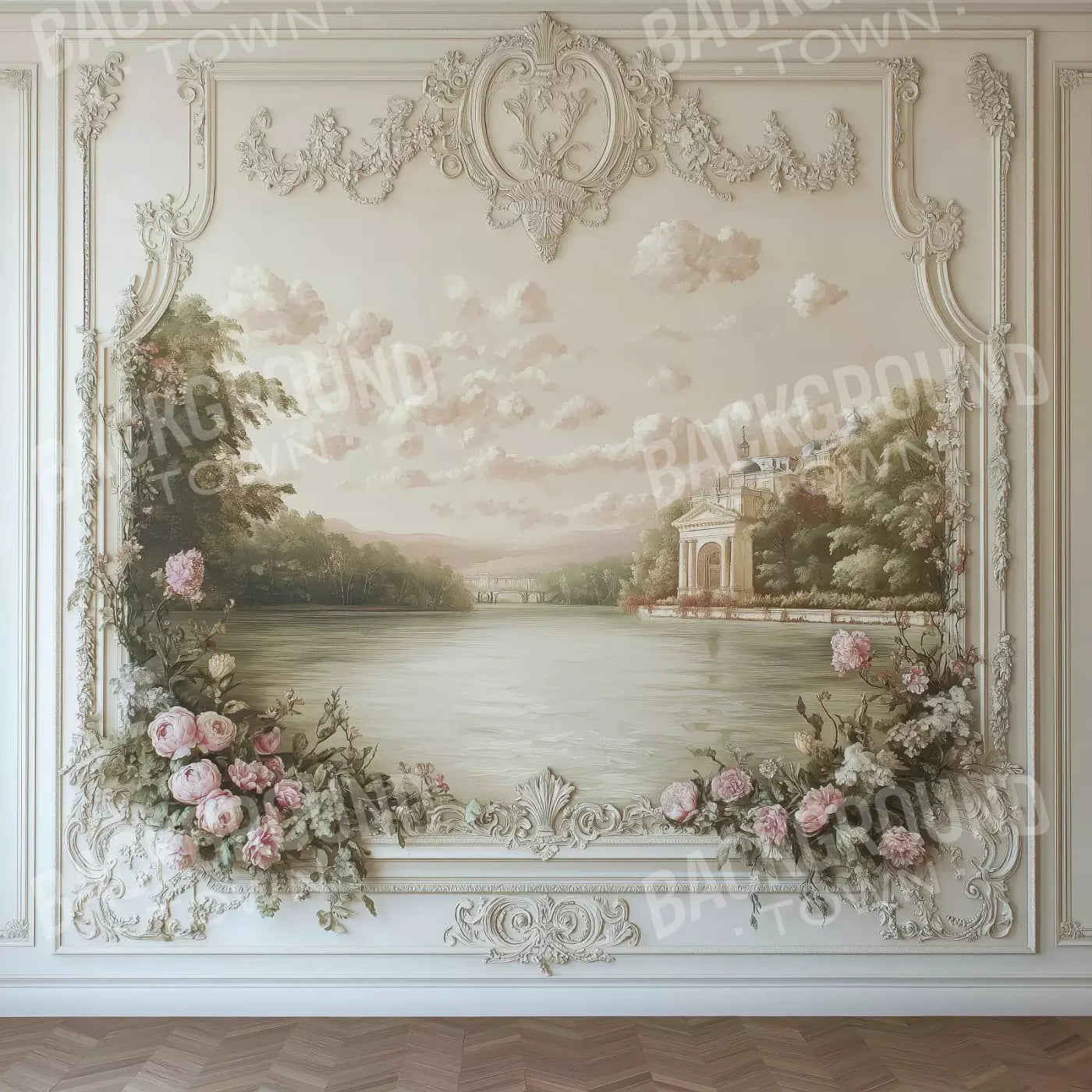 Flowers Spilling Over White Ledge 10’X10’ Ultracloth (120 X Inch) Backdrop