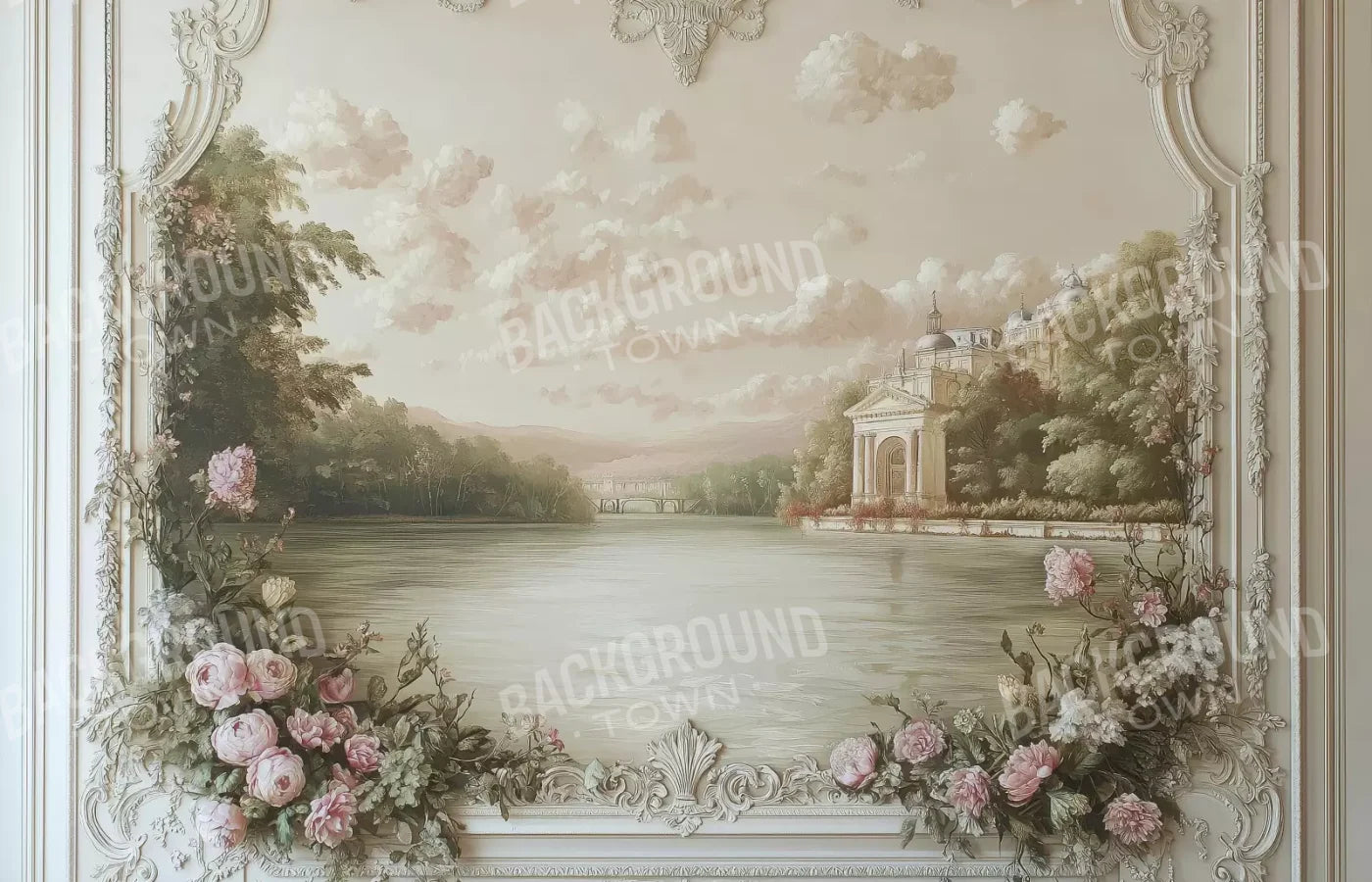 Flowers Spilling Over White Ledge 14’X9’ Ultracloth (168 X 108 Inch) Backdrop