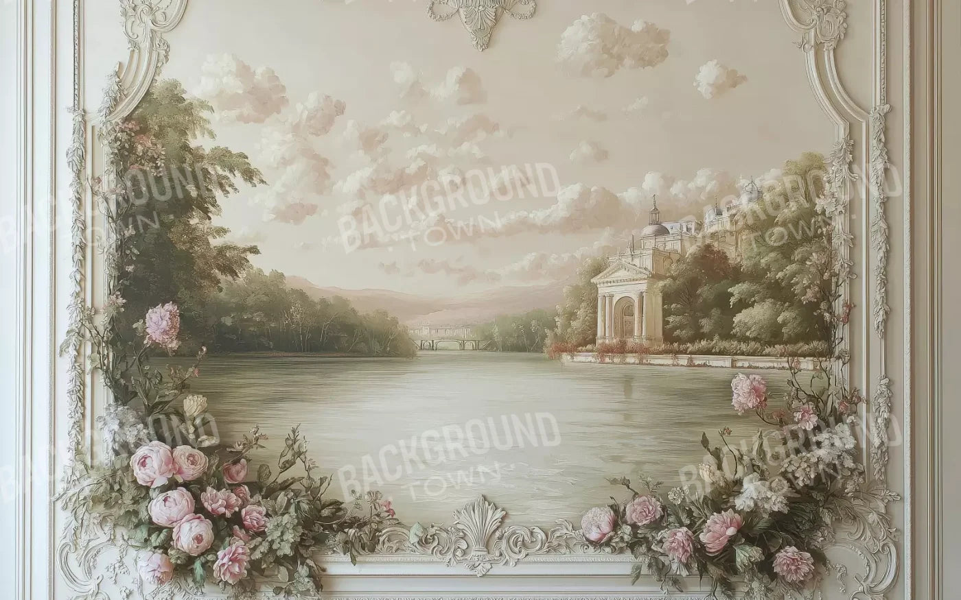 Flowers Spilling Over White Ledge 16’X10’ Ultracloth (192 X 120 Inch) Backdrop