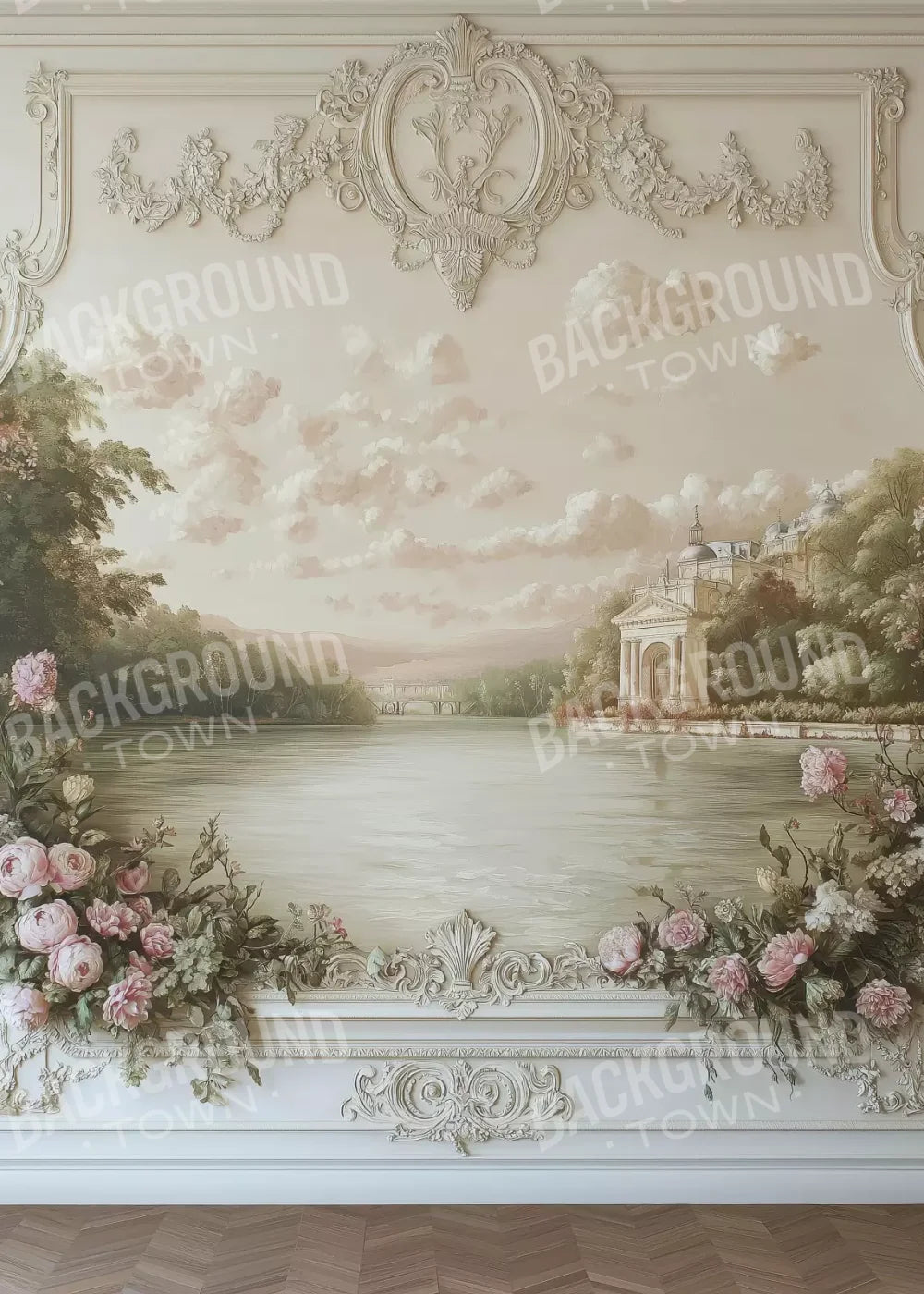 Flowers Spilling Over White Ledge 5’X7’ Ultracloth (60 X 84 Inch) Backdrop